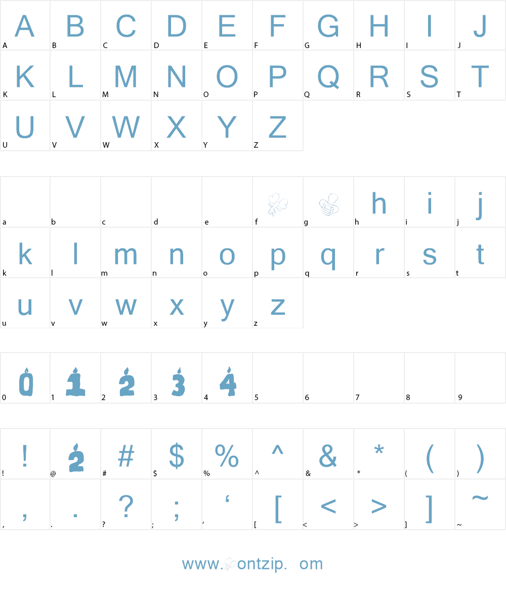 KR First Years Dings Font Character